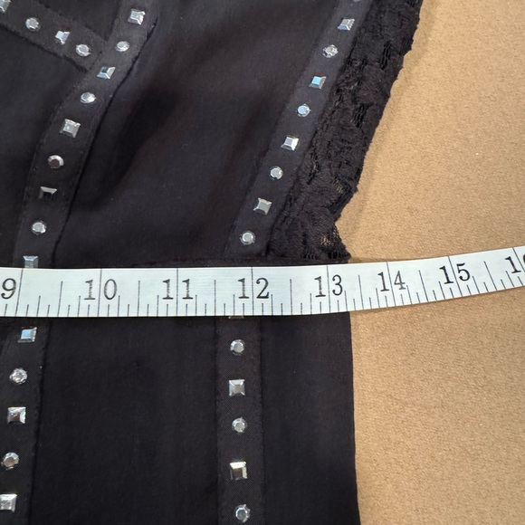 Rebecca Taylor Black Lace and Studded A-Line Dress - Size 2 - Picture 12 of 13